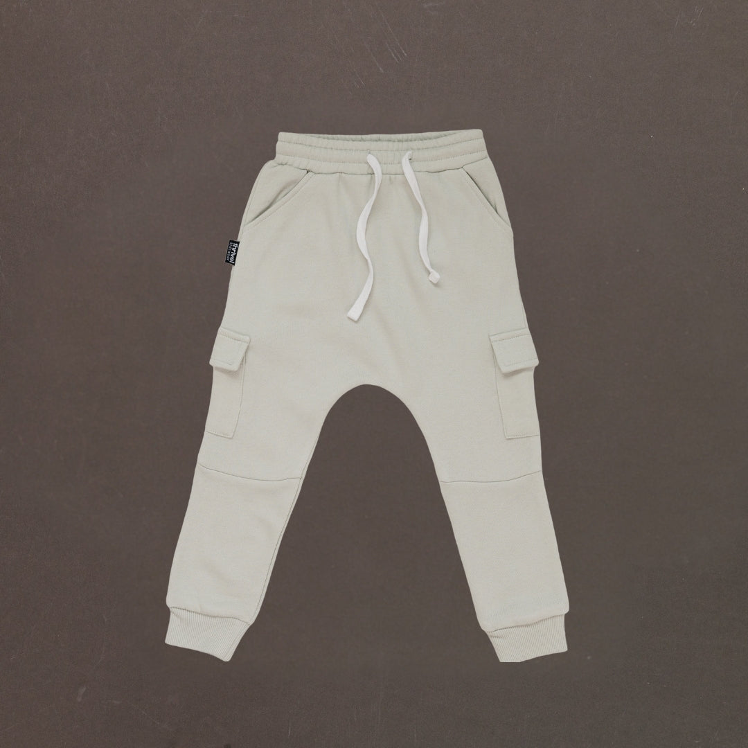 Bamboo Cargo Sweatpants - White Onyx