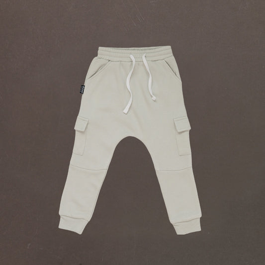 Bamboo Cargo Sweatpants - White Onyx