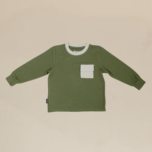 Bamboo Cargo Pocket Tee - Olivine