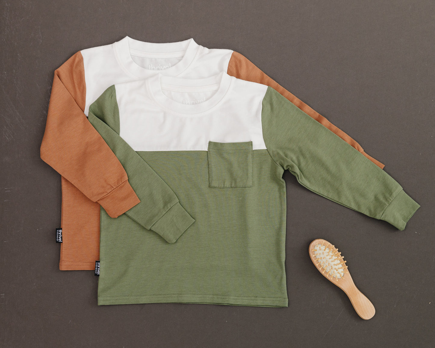 Bamboo Long Sleeve Pocket Tee - Olivine