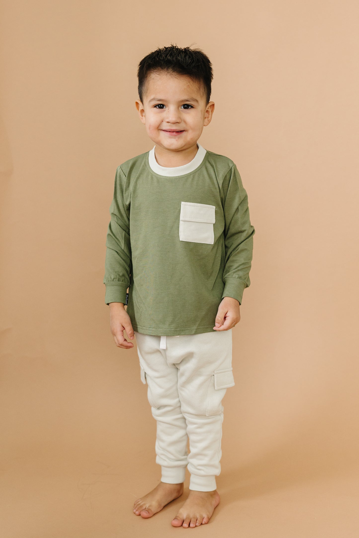 Bamboo Cargo Pocket Tee - Olivine