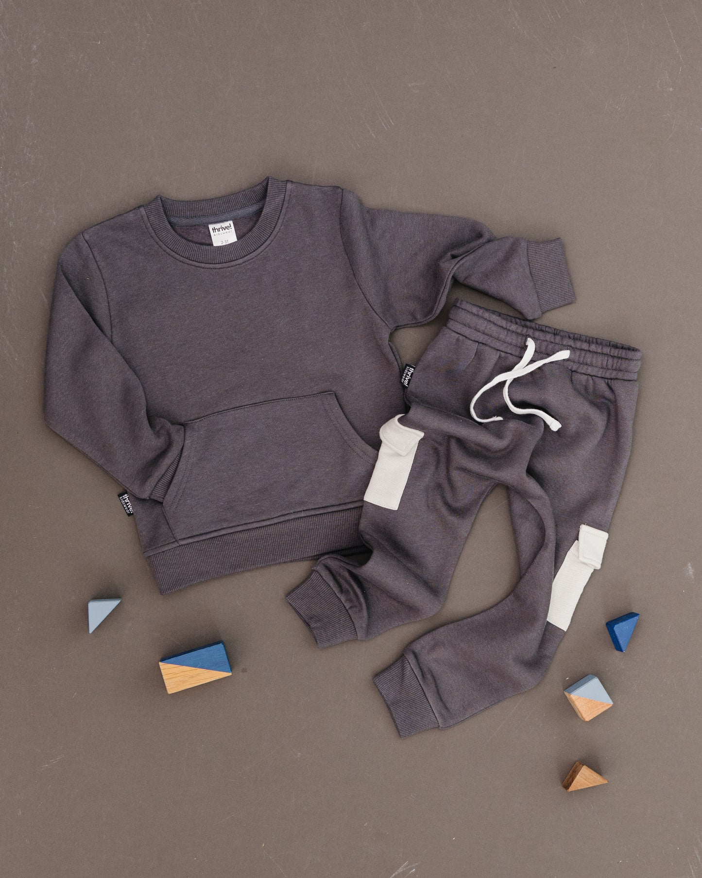 Bamboo Crewneck Sweatpants Set - Raven