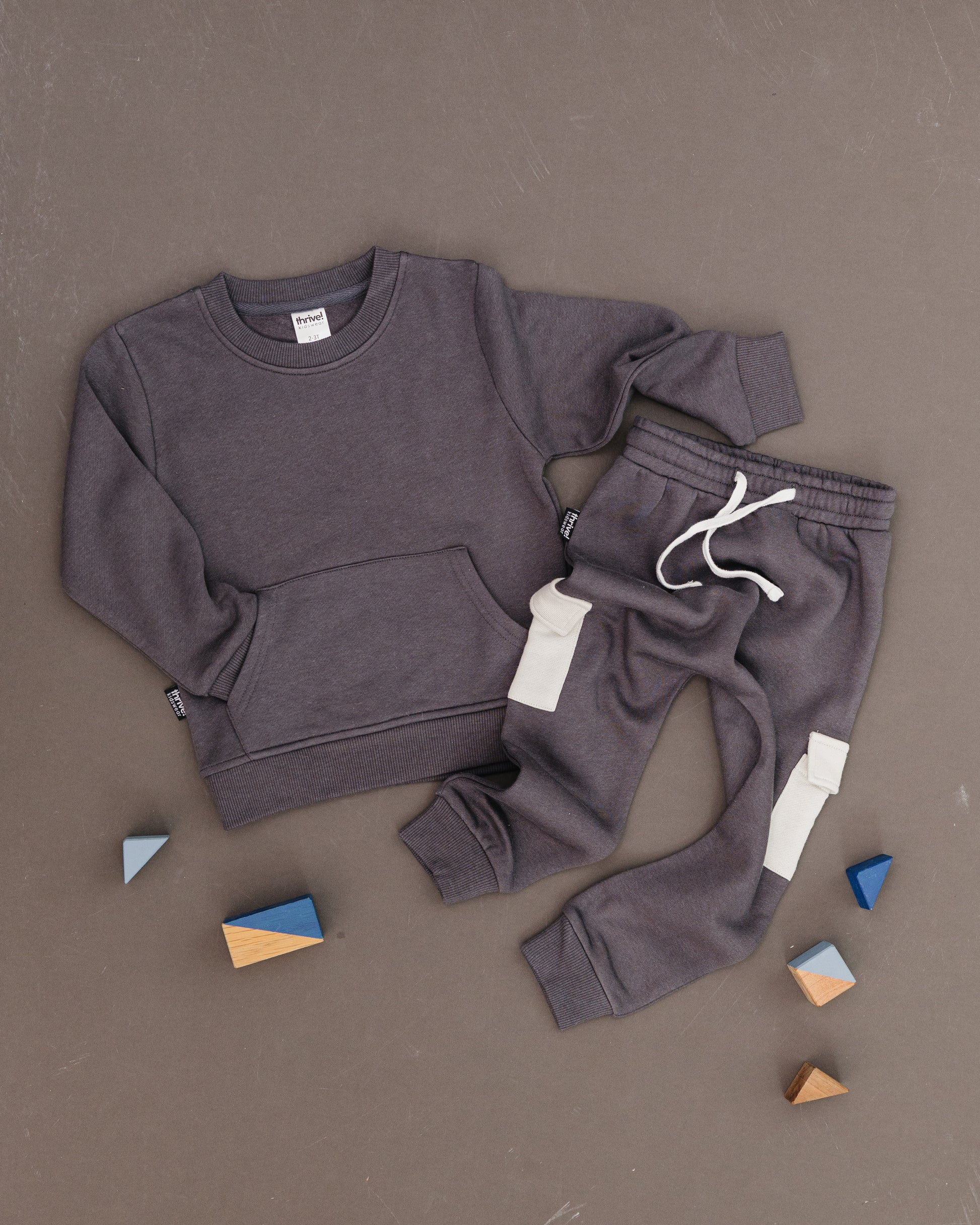 Bamboo Crewneck Sweatpants Set - Raven