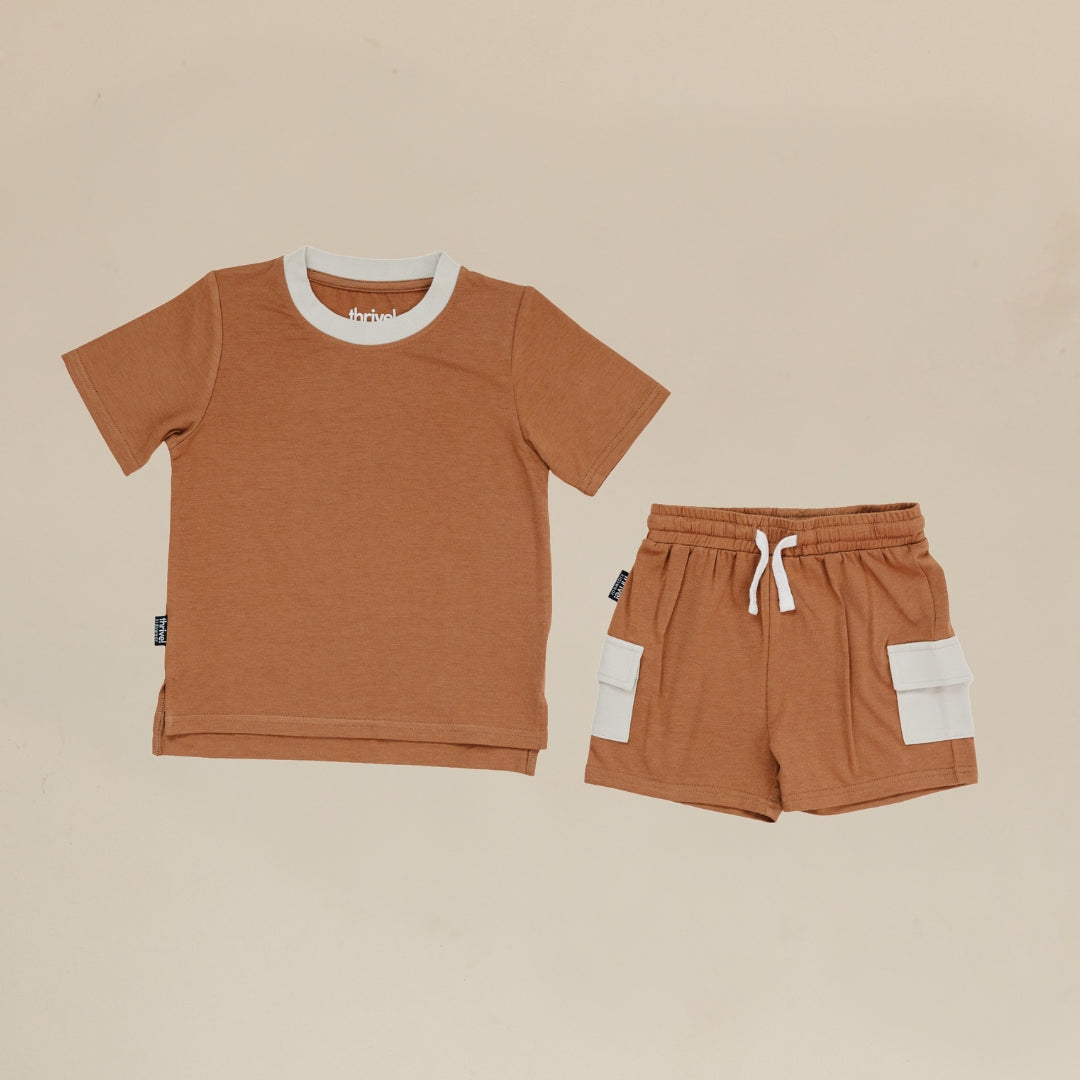 Bamboo Tee/Cargo Shorts Set - Thrush