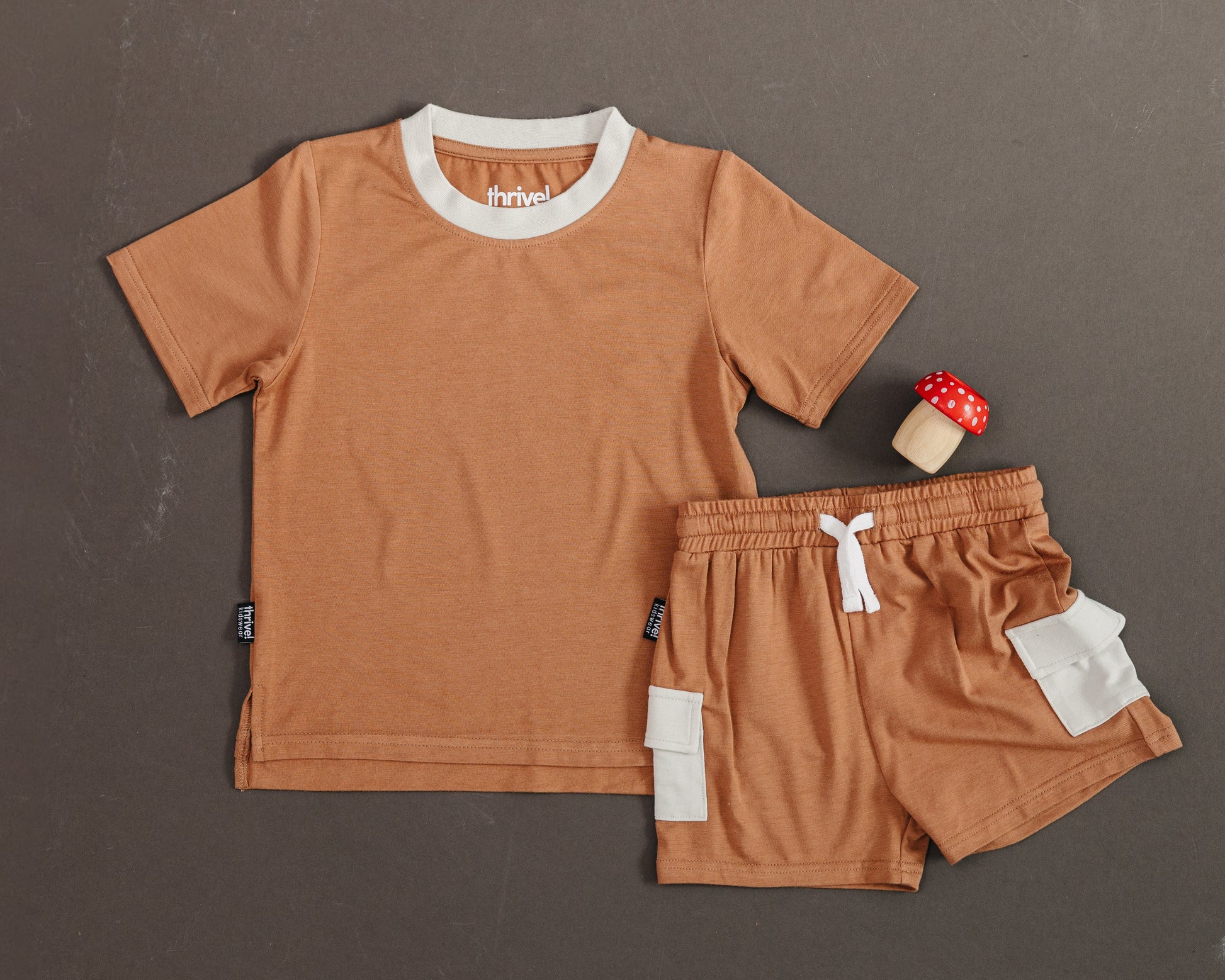 Bamboo Tee/Cargo Shorts Set - Thrush