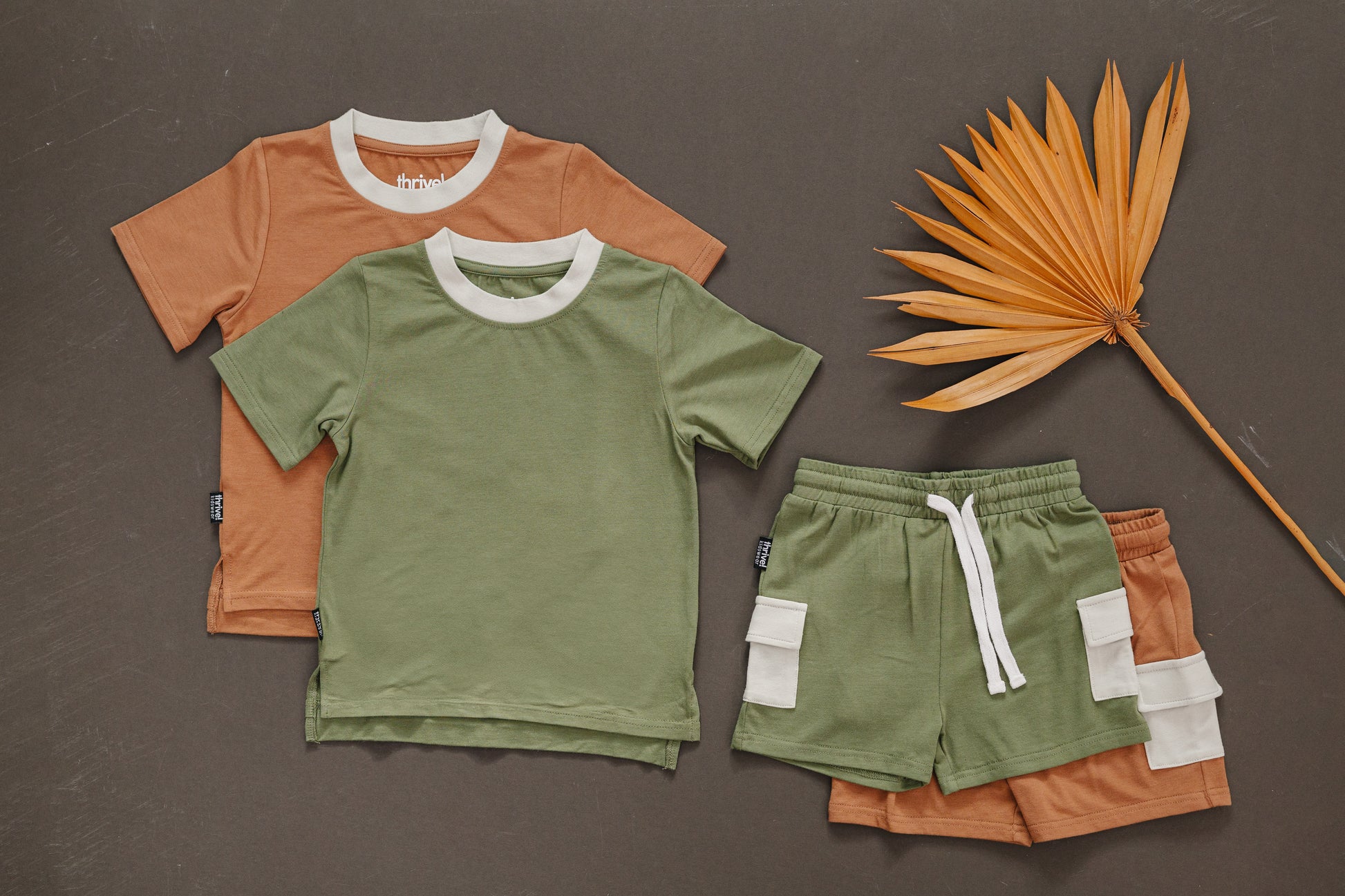Bamboo Tee/Cargo Shorts Set - Thrush