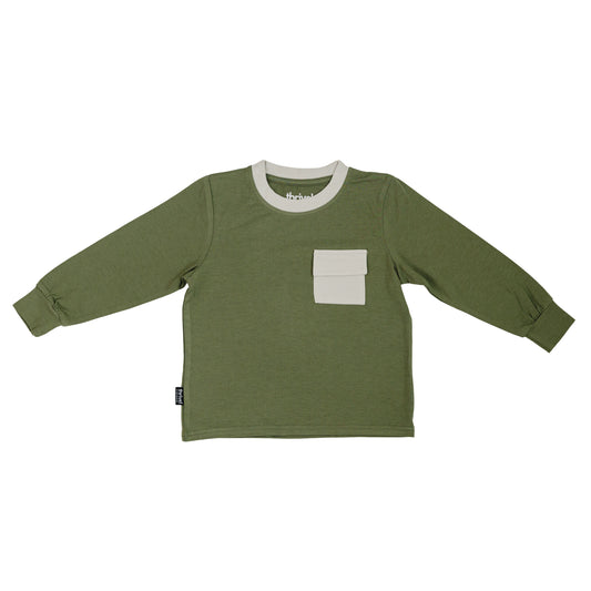 Bamboo Cargo Pocket Tee - Olivine