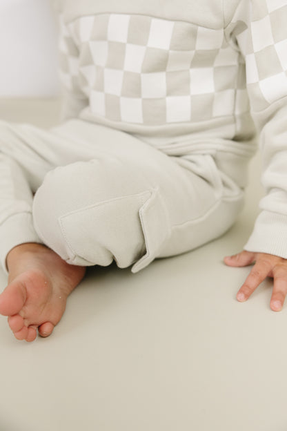 Bamboo Cargo Sweatpants - White Onyx